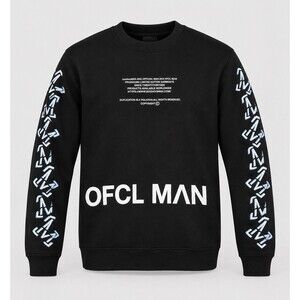 BoohooMAN OFCL MAN Black Graphic Sleeve Crewneck Sweatshirt Rare Men’s Medium